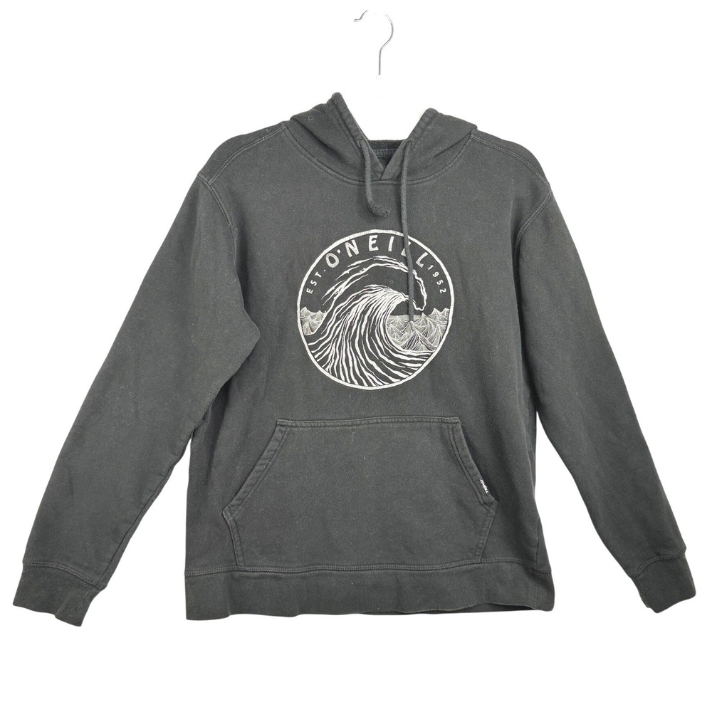 O'Neill Mens Hoodie Black Graphic‎ Wave Pullover Sweatshirt Size Medium RN85773